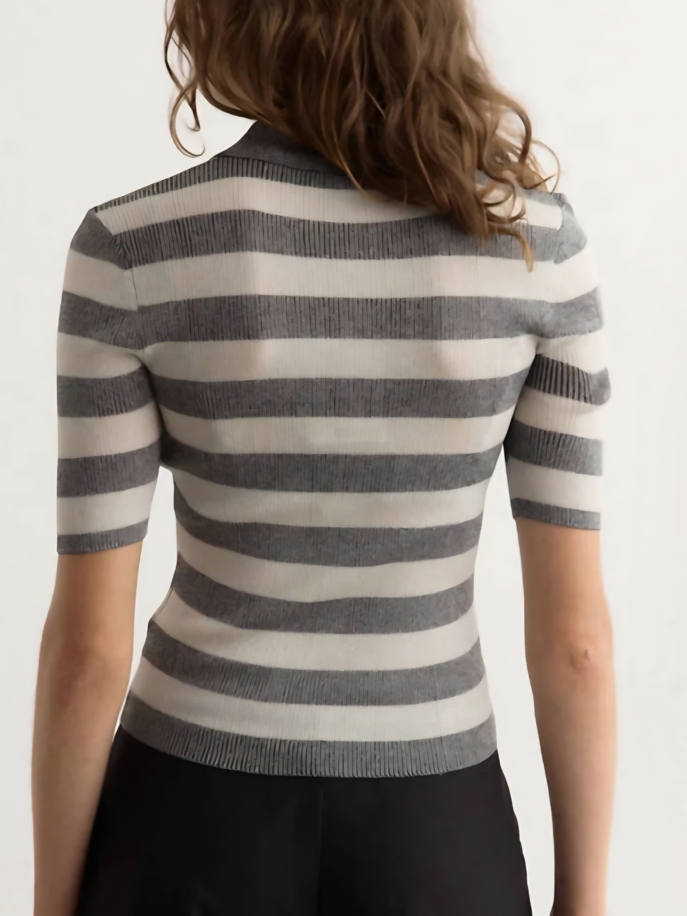 Ganni Striped Polo Top NWT - Picture 3 of 3